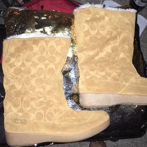 Coach tan suede ankle boots